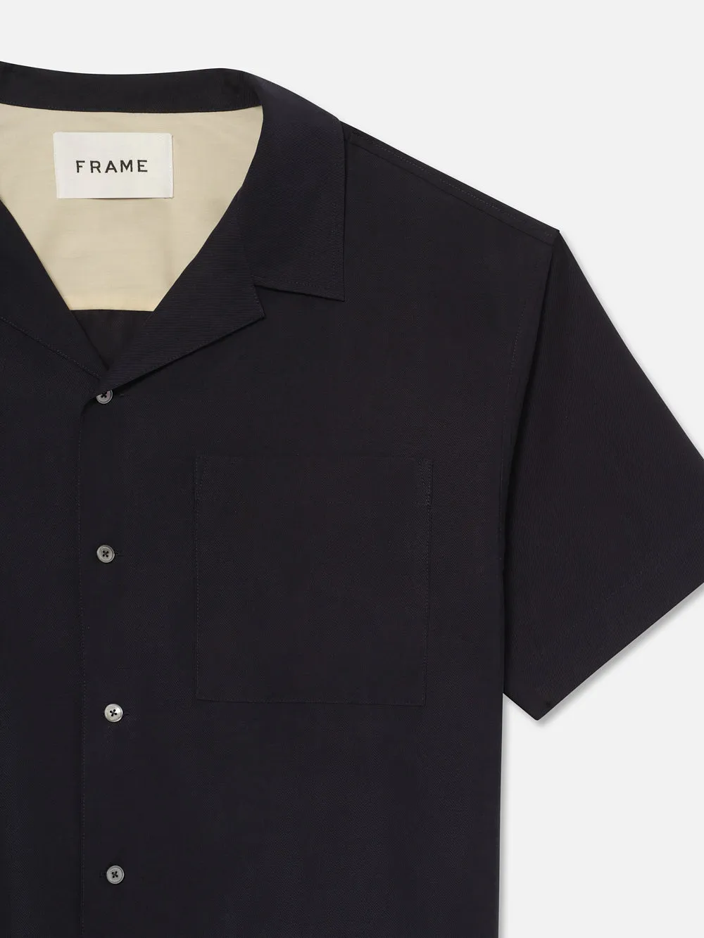 Short Sleeve Camp Collar Shirt -- Dark Navy