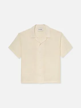 Short Sleeve Camp Collar Shirt -- Off White