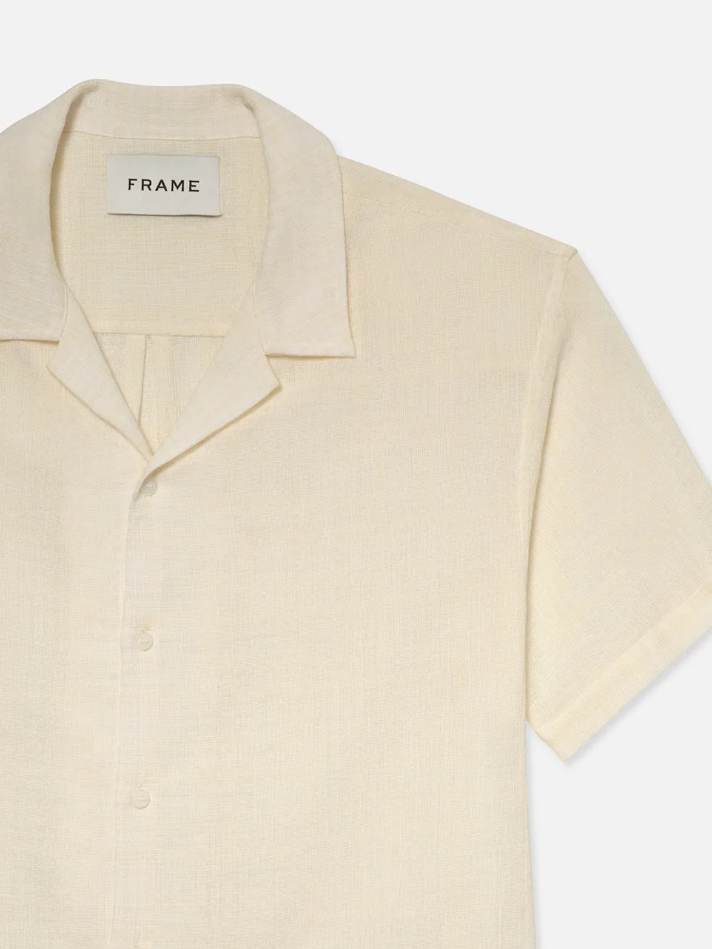 Short Sleeve Camp Collar Shirt -- Off White