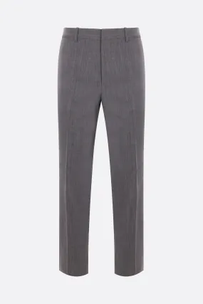 slim-fit wool trousers