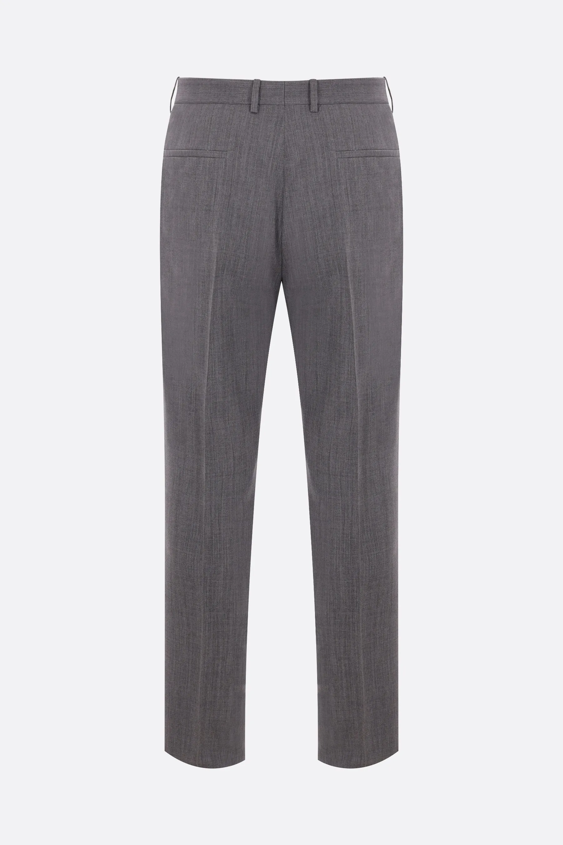 slim-fit wool trousers