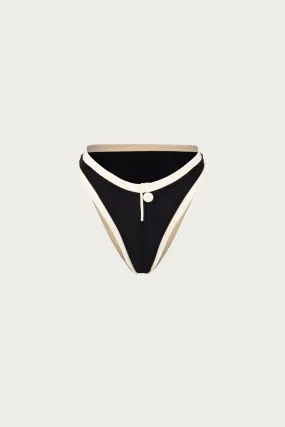 The Grace Bottom (Ribbed Black/Cream)