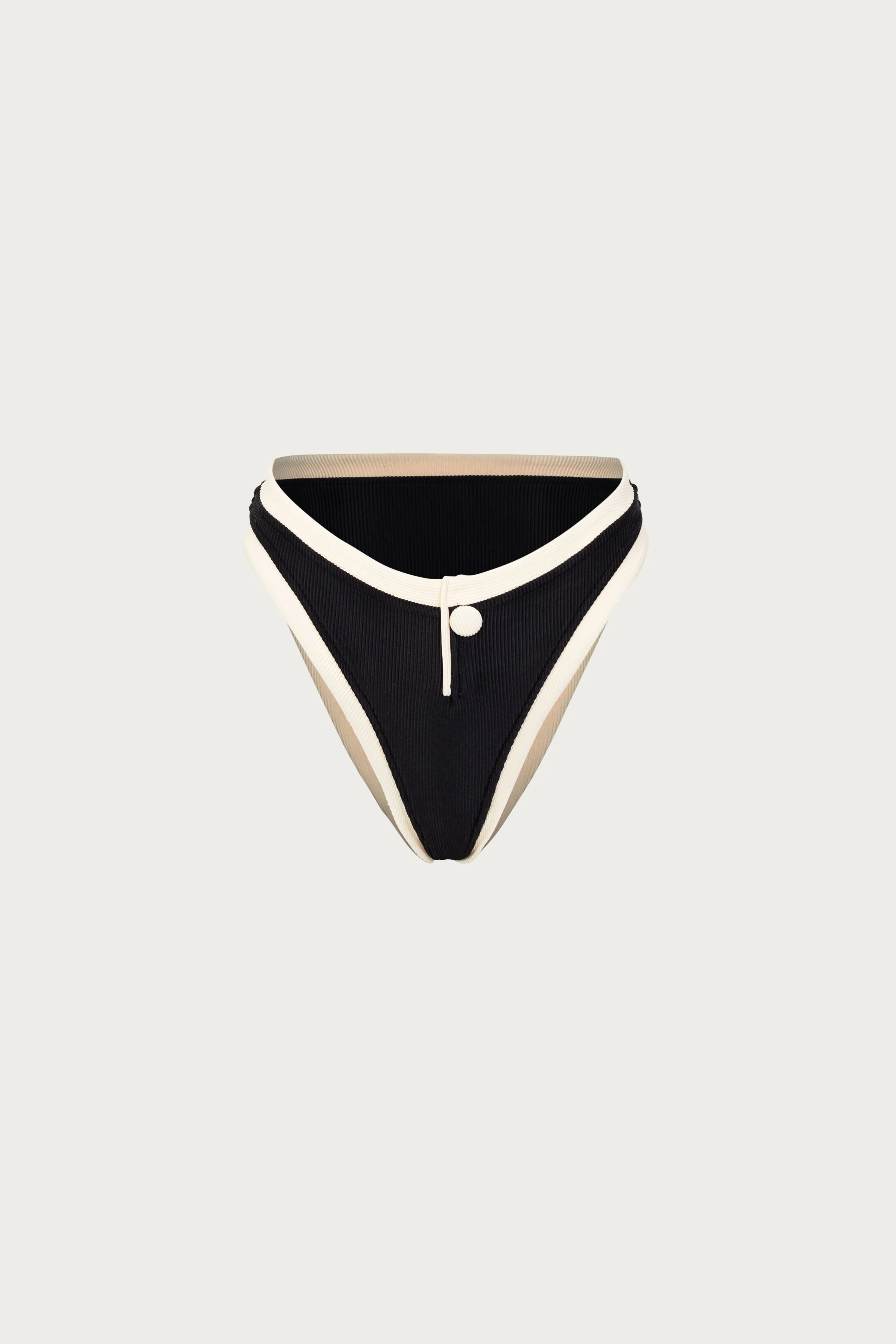 The Grace Bottom (Ribbed Black/Cream)