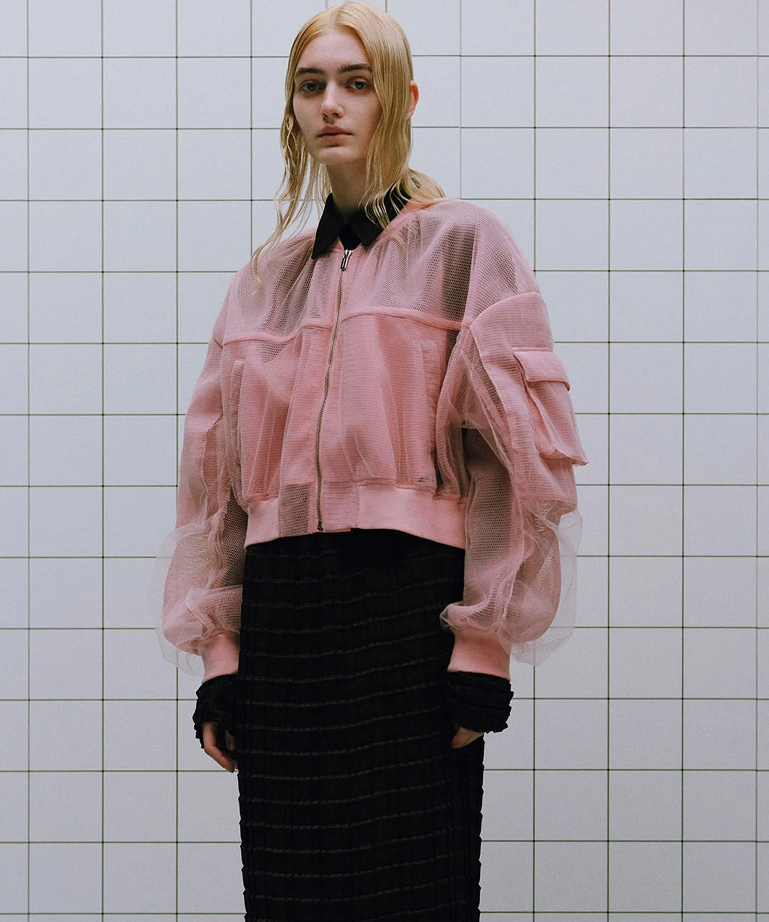Tulle Layered Blouson