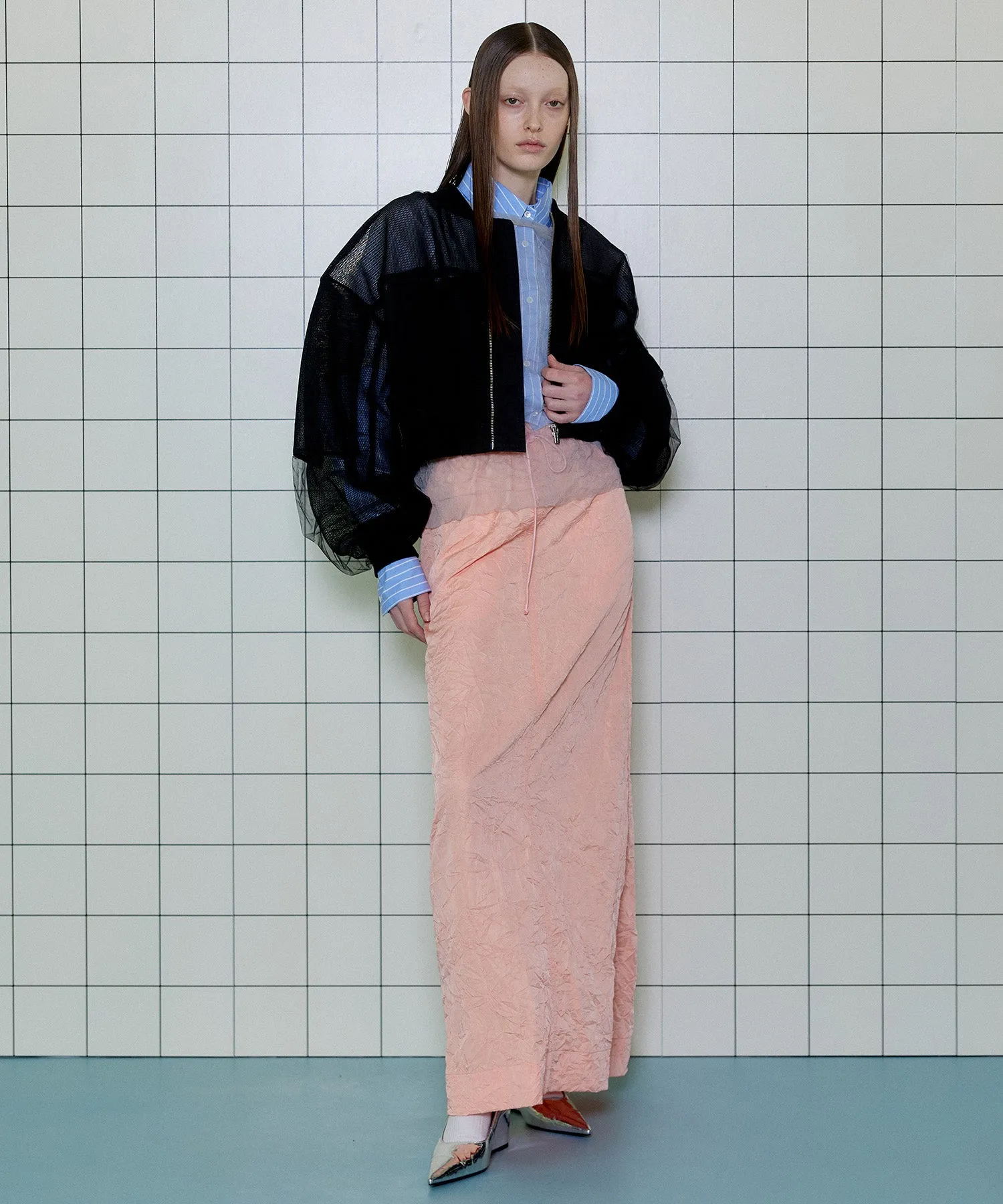 Tulle Layered Blouson
