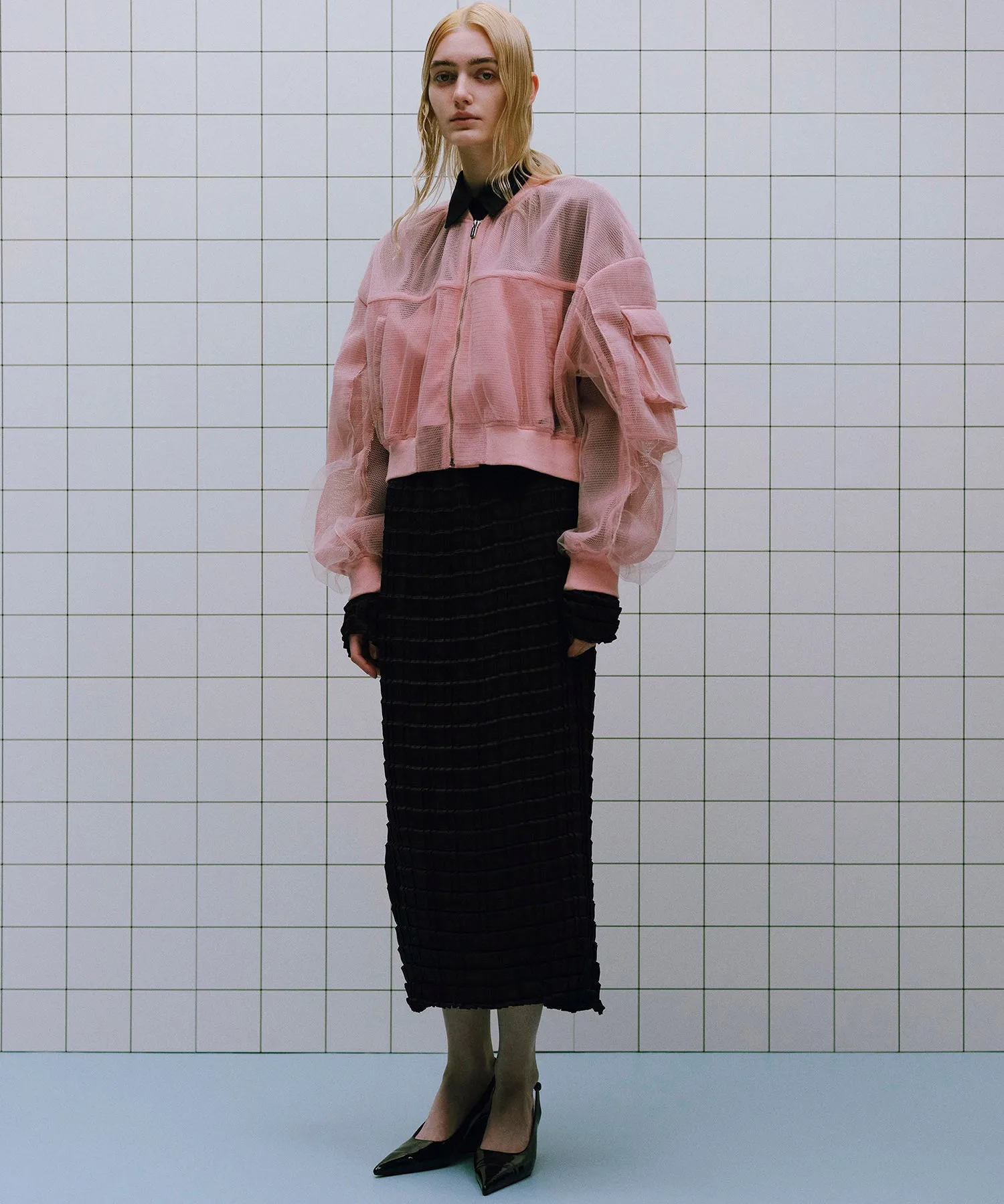 Tulle Layered Blouson