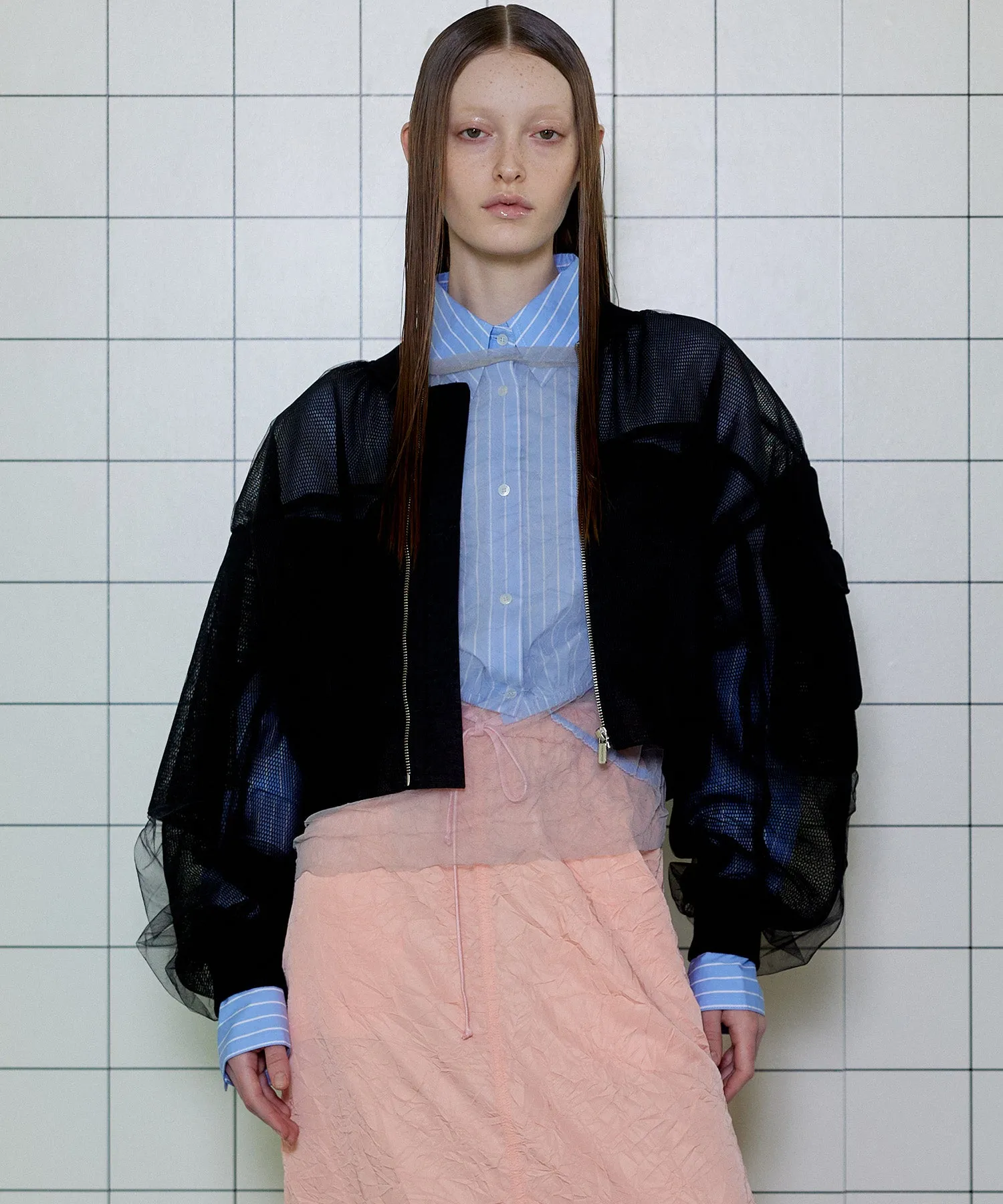 Tulle Layered Blouson