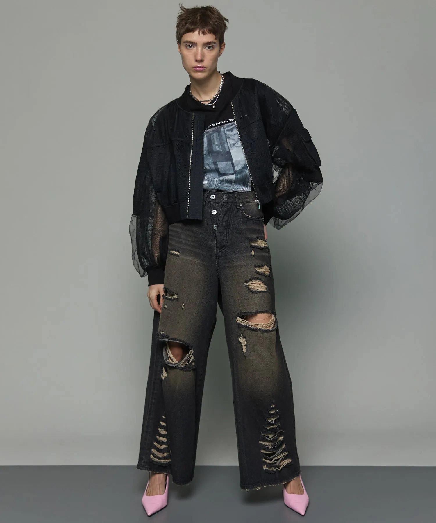 Tulle Layered Blouson