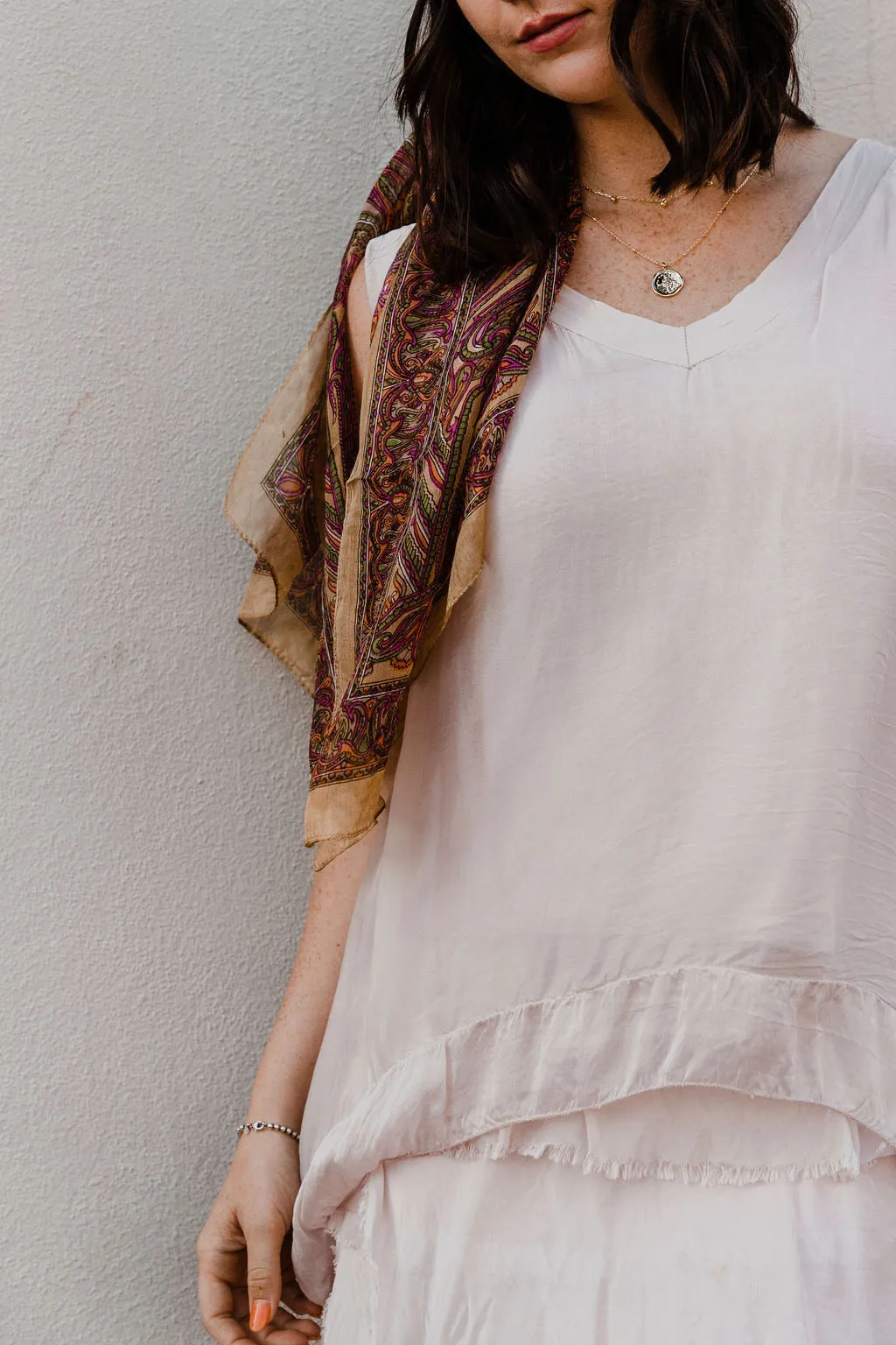 V Neck Silk Tank Top 5941