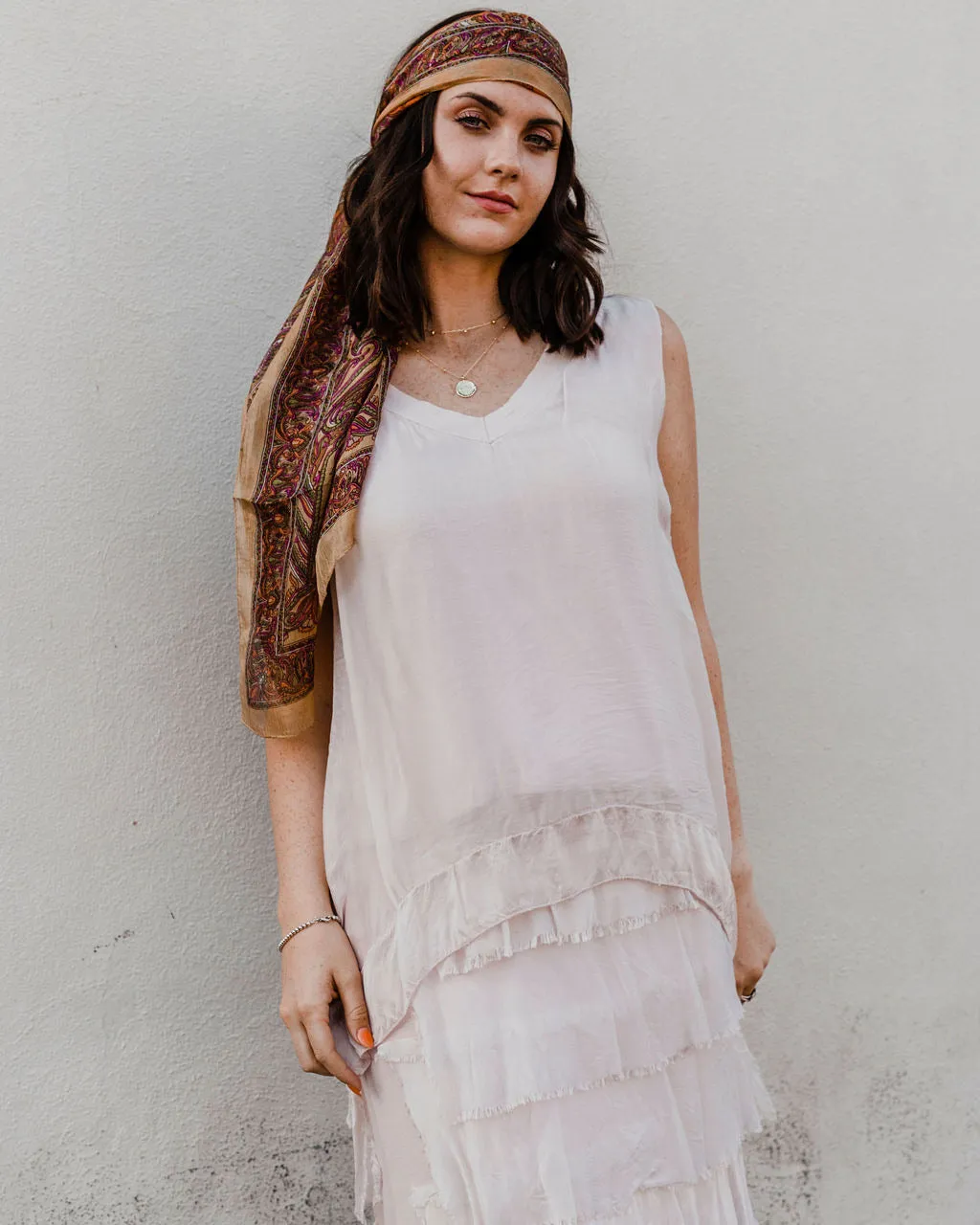 V Neck Silk Tank Top 5941