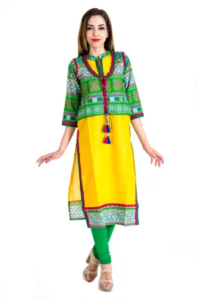 Vedana Women's Straight Kurti with Separate Koti