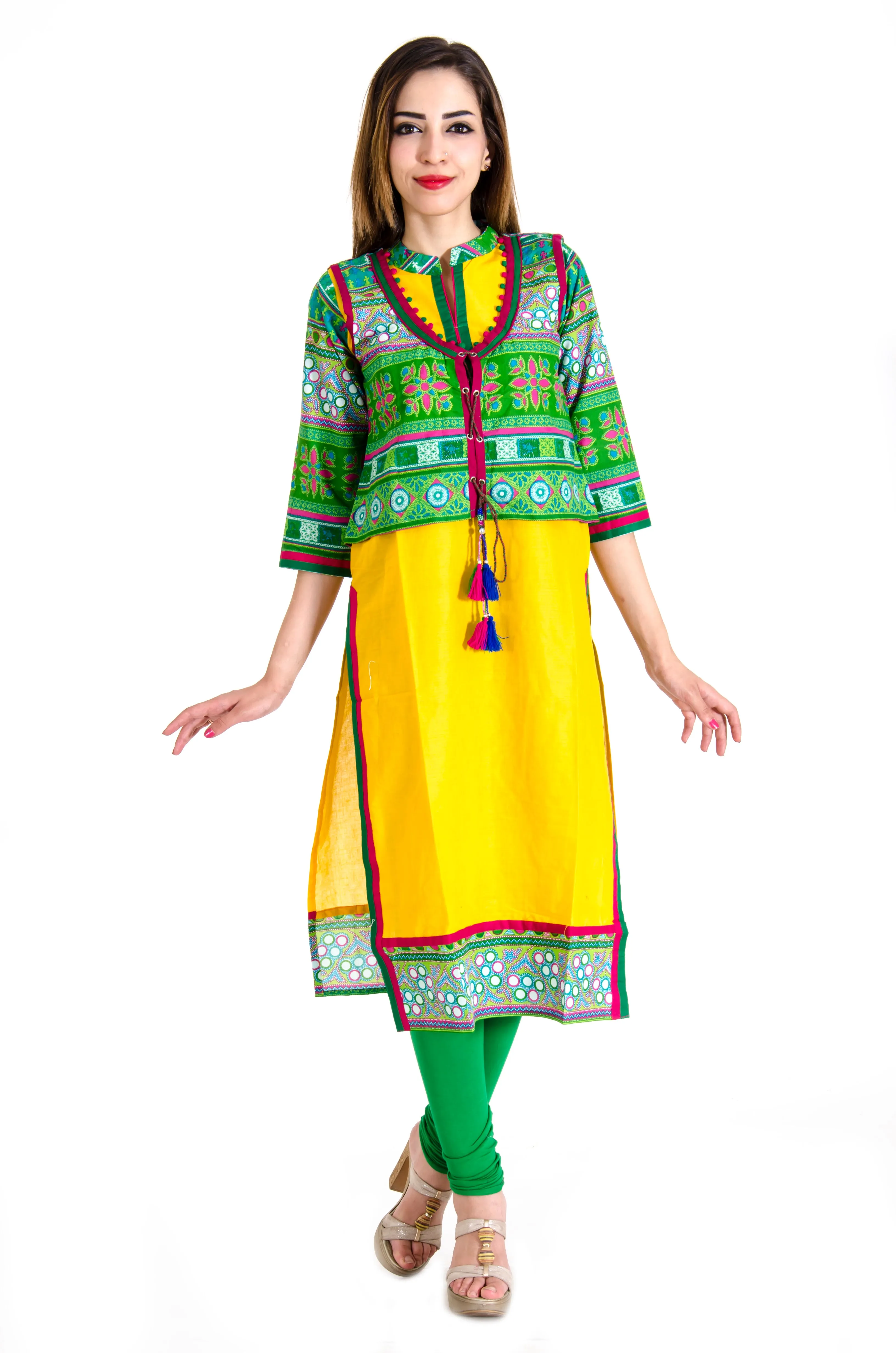 Vedana Women's Straight Kurti with Separate Koti
