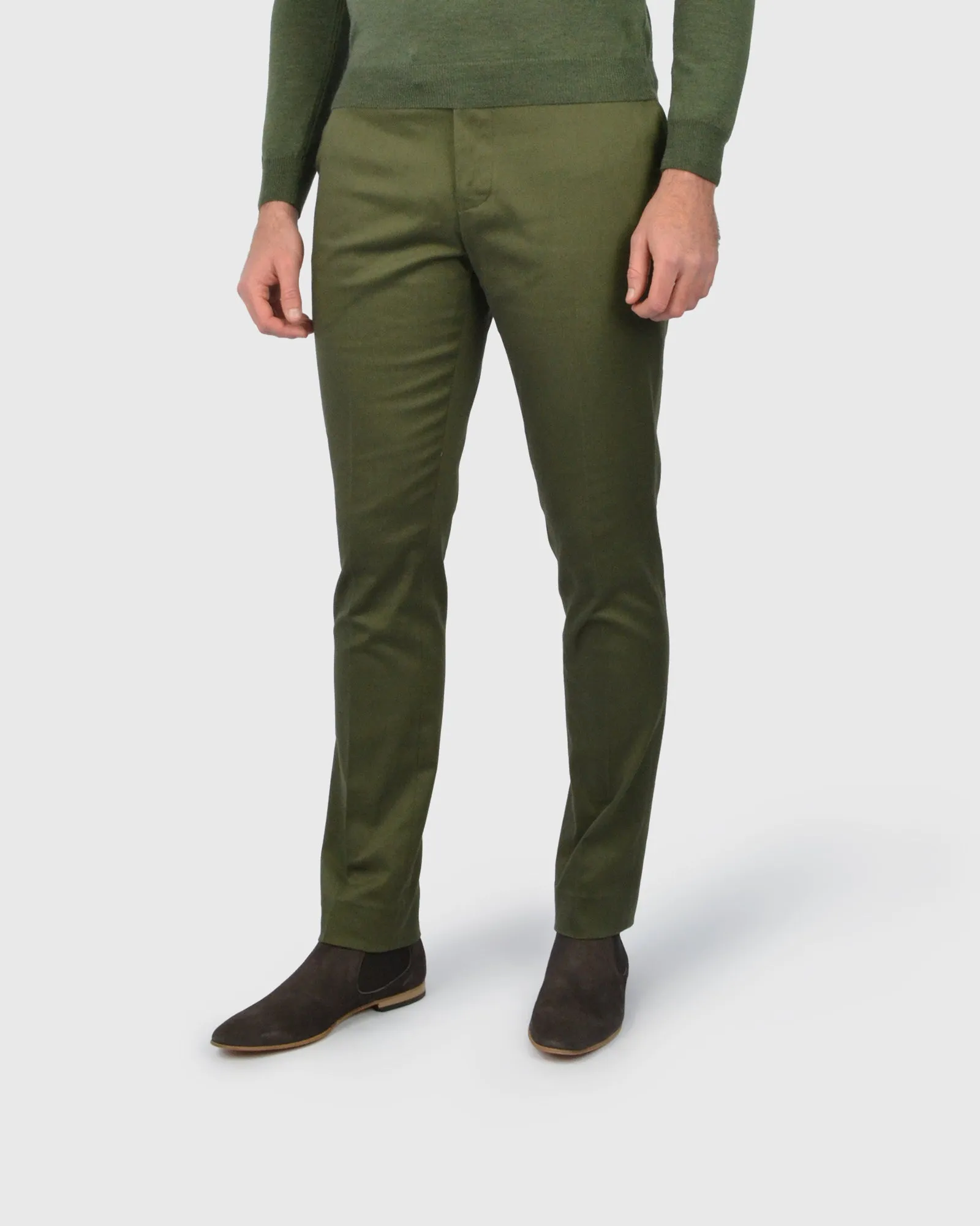 VINCENT & FRANKS S22VF8164 OLIVE-GREEN SLIM TROUSER