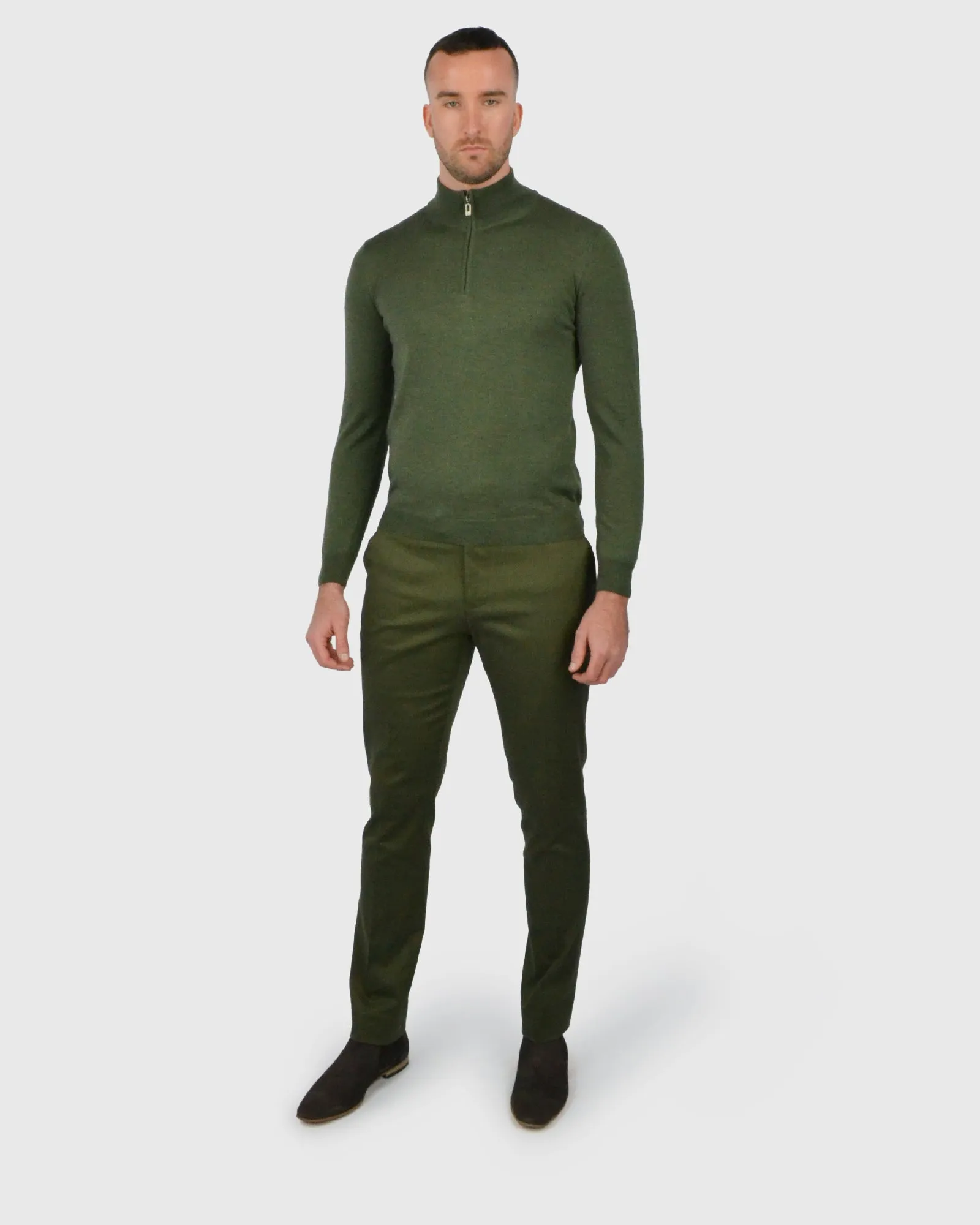 VINCENT & FRANKS S22VF8164 OLIVE-GREEN SLIM TROUSER