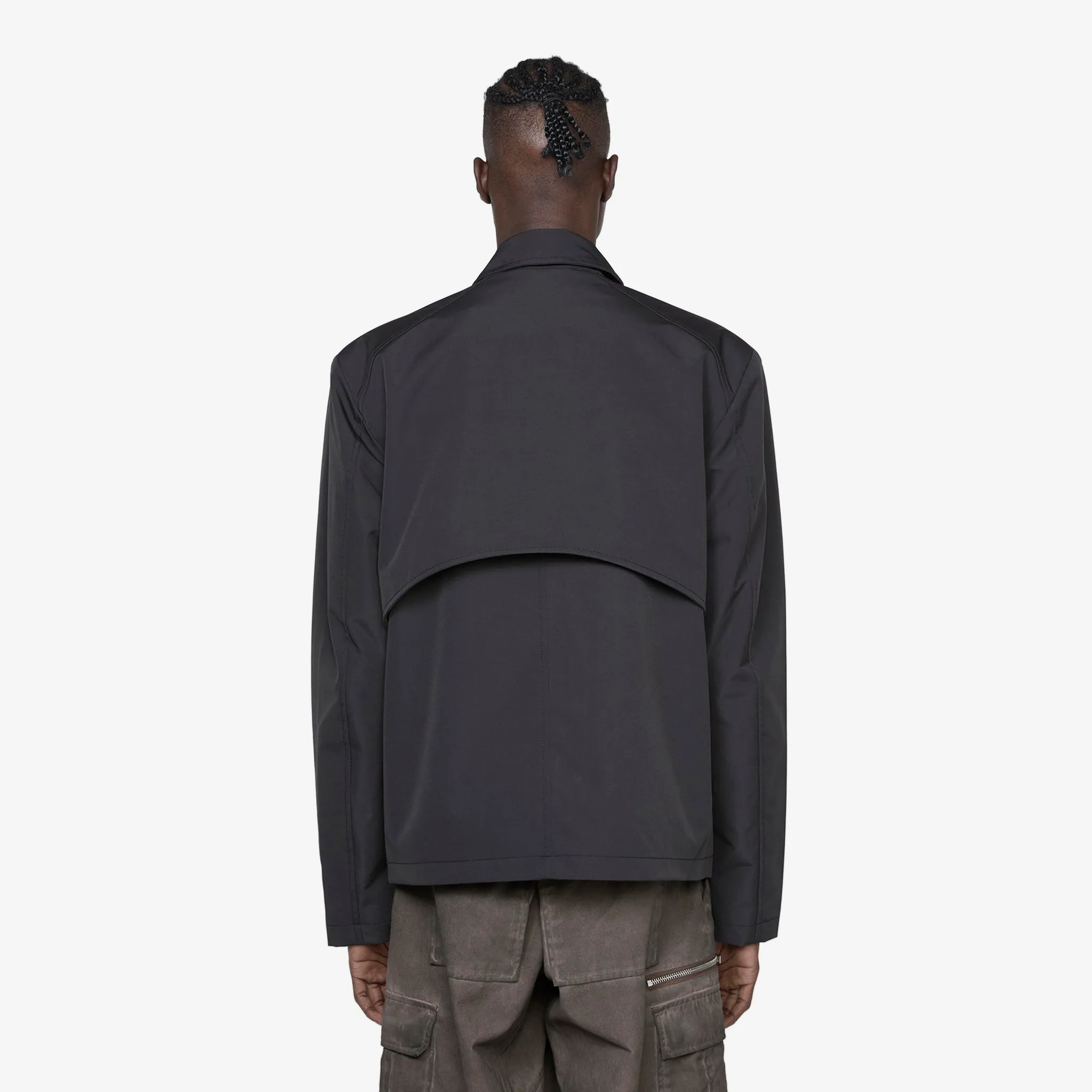 Washed Layered Boxy Jacket Black