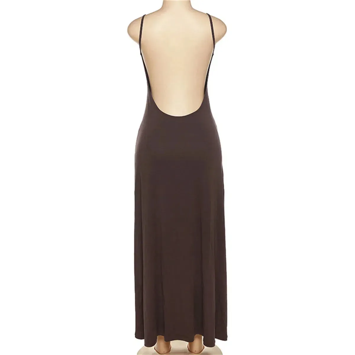 Wsevypo Spaghetti Straps Party Long Dress Women V Neck Sundress for Holiday Beach